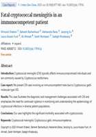 Fatal cryptococcal meningitis in an immunocompetent patient