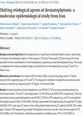 Shifting etiological agents of dermatophytosis: a molecular epidemiological study from Iran