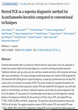 Nested PCR as a superior diagnostic method for Acanthamoeba keratitis compared to conventional techniques