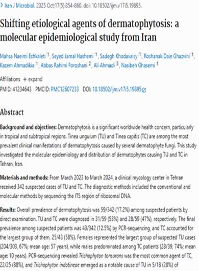 Shifting etiological agents of dermatophytosis: a molecular epidemiological study from Iran